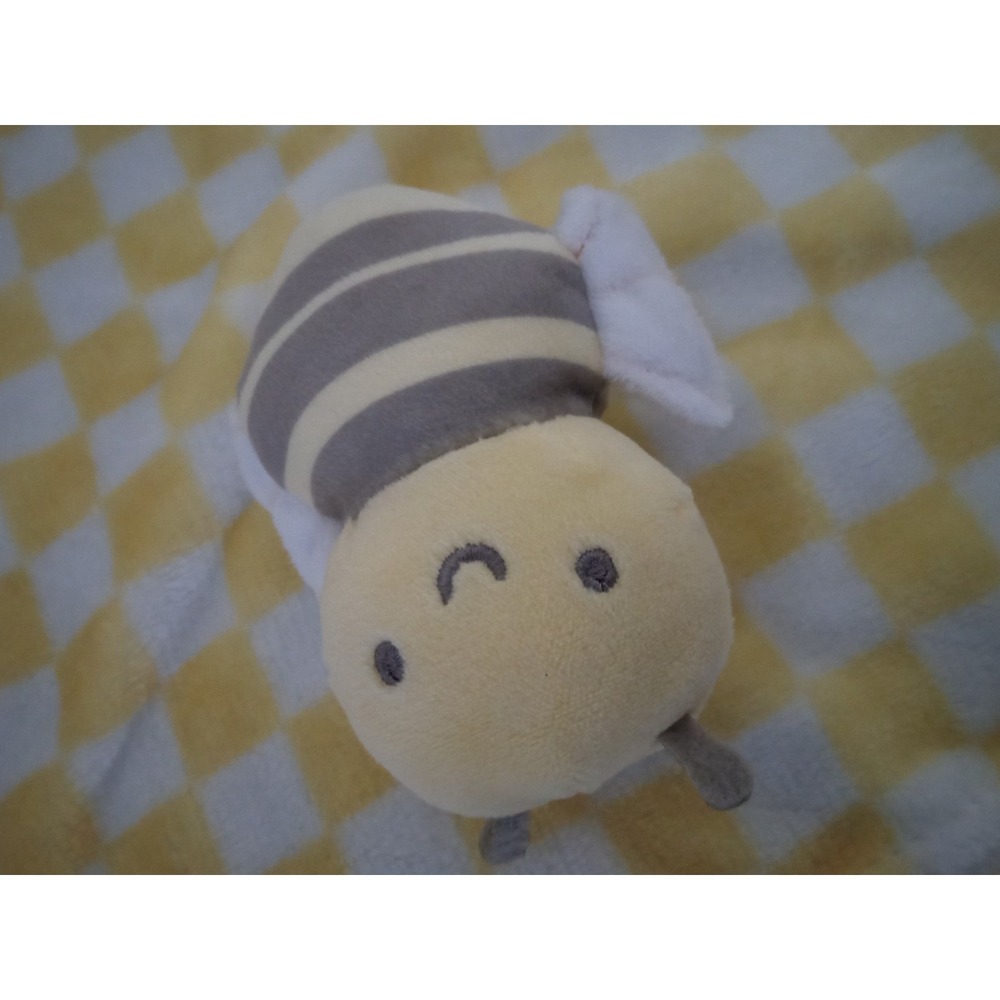 Lucky moon Bumble Bee Baby Lovey Security Blanket Yellow White Checkered‎ Plush